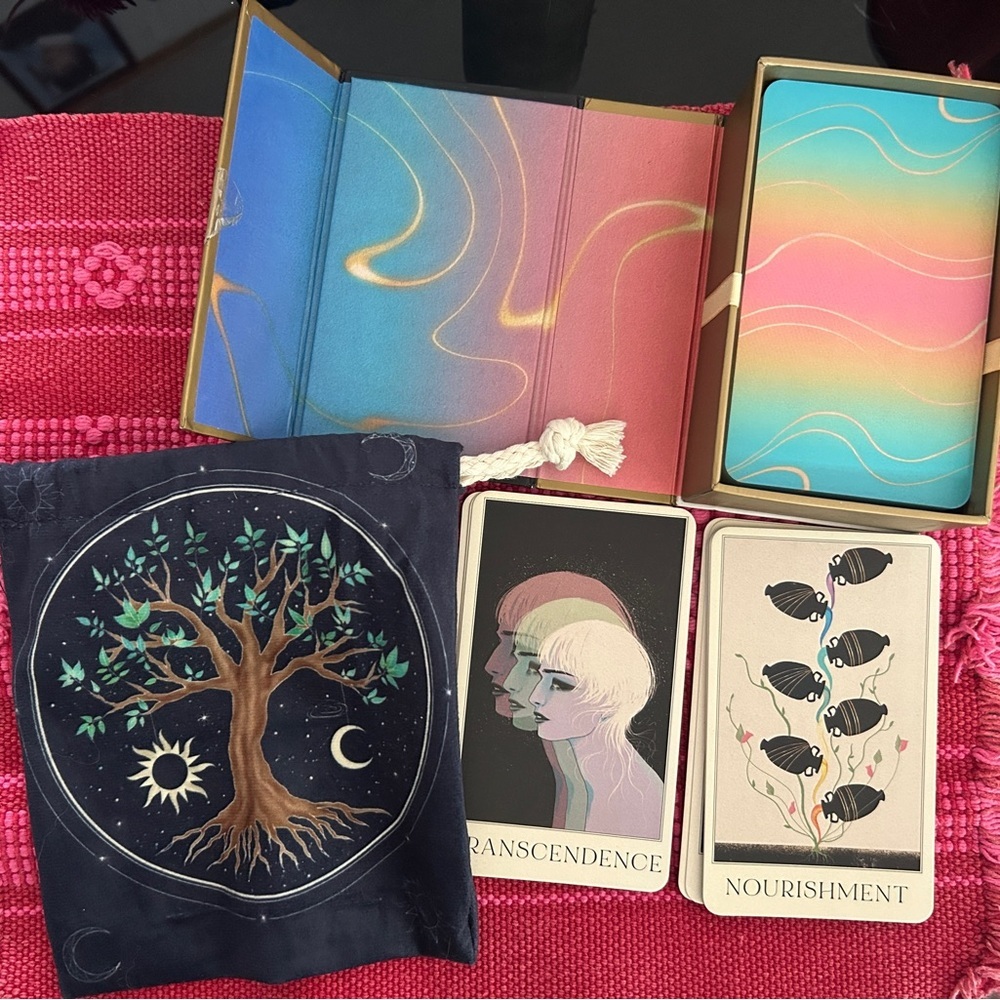 2 for $50 Modern Nirvana Oracle Deck with Tree Design Pouch - Picture 2 of 3